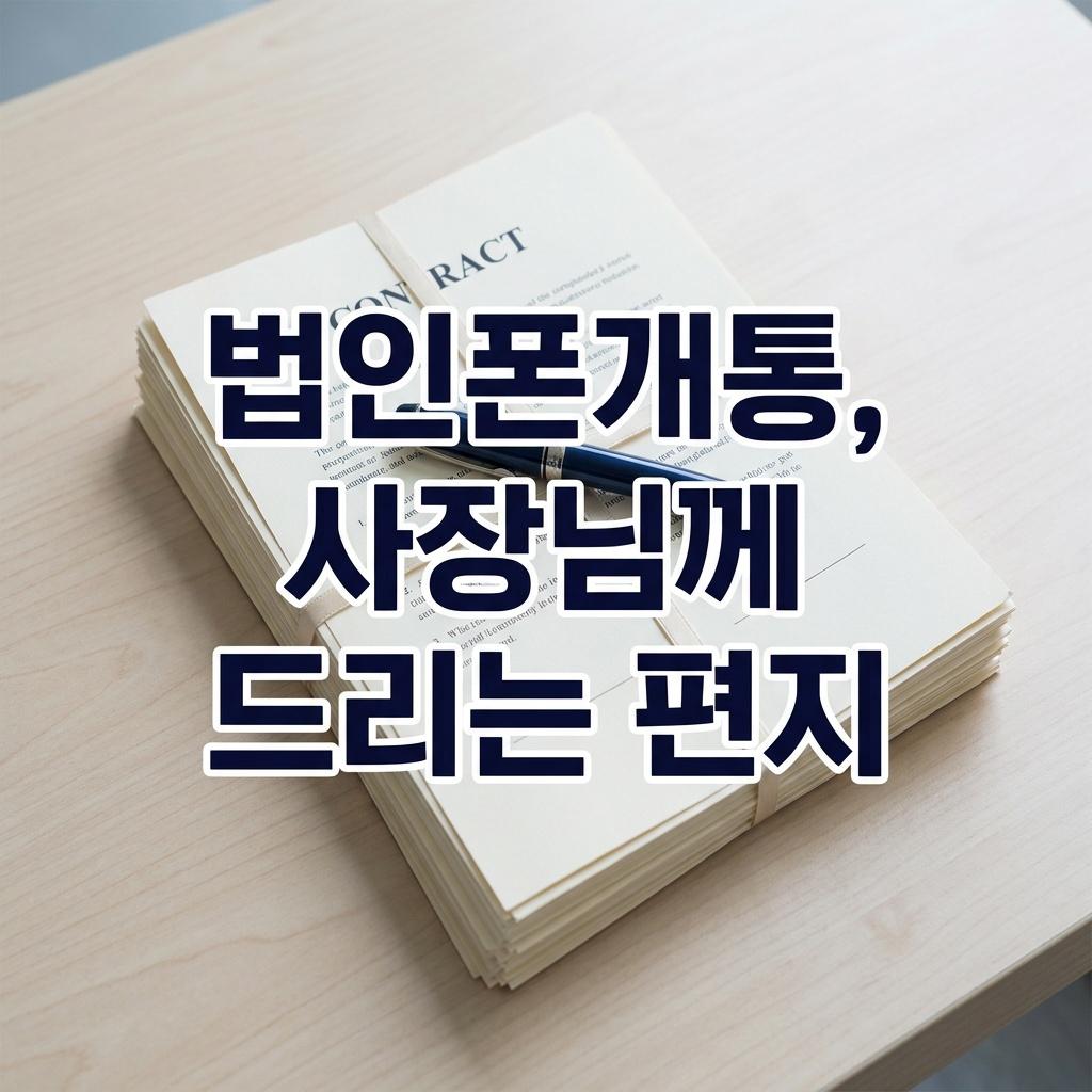 법인폰개통, 고민하고 계신 사장님께 드리는 편지